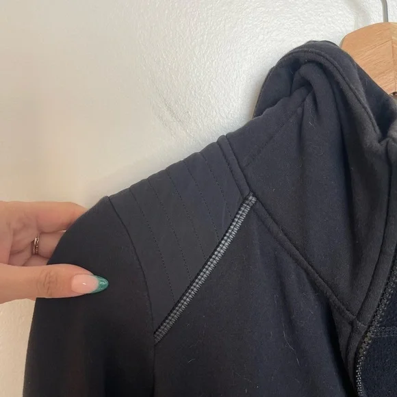 Athleta Stronger Hoodie Zip Up Sweatshirt Black - Picture 5 of 9